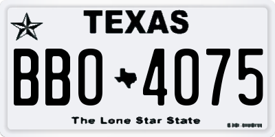 TX license plate BBO4075