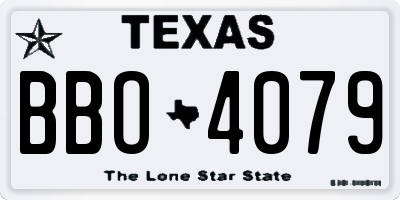 TX license plate BBO4079