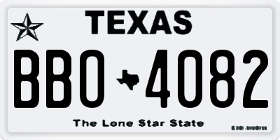 TX license plate BBO4082