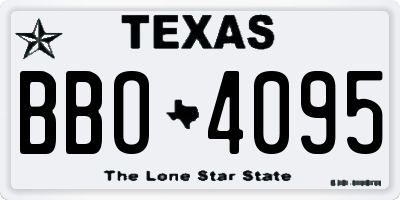 TX license plate BBO4095
