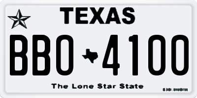 TX license plate BBO4100