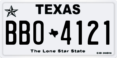 TX license plate BBO4121