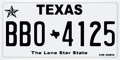 TX license plate BBO4125