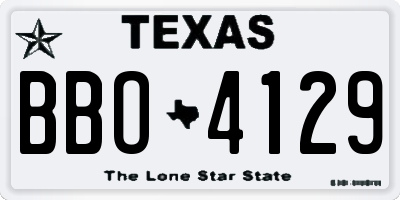 TX license plate BBO4129