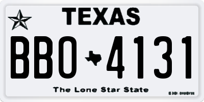 TX license plate BBO4131
