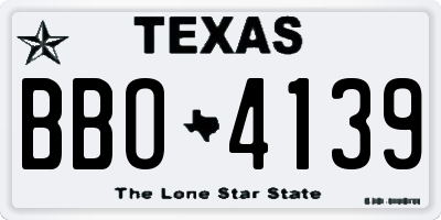 TX license plate BBO4139