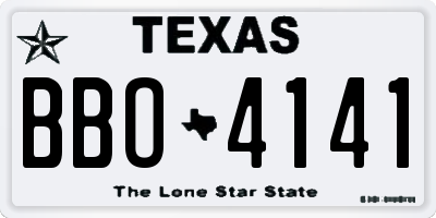 TX license plate BBO4141