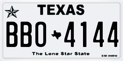 TX license plate BBO4144