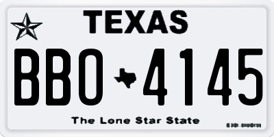 TX license plate BBO4145