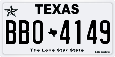 TX license plate BBO4149