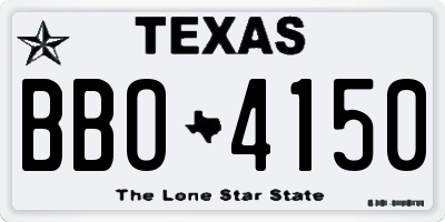 TX license plate BBO4150