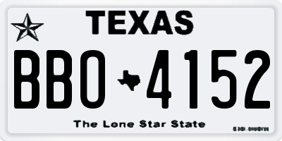 TX license plate BBO4152