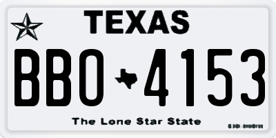TX license plate BBO4153