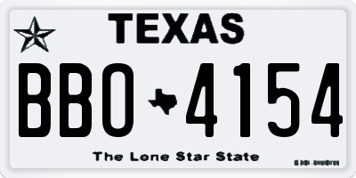 TX license plate BBO4154