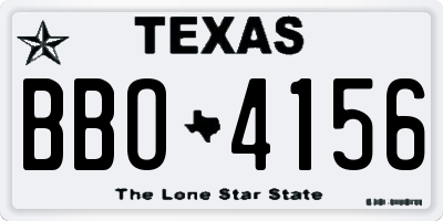 TX license plate BBO4156