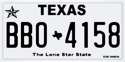 TX license plate BBO4158