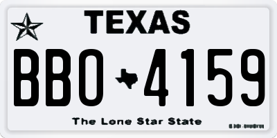TX license plate BBO4159