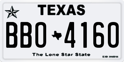 TX license plate BBO4160