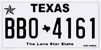 TX license plate BBO4161