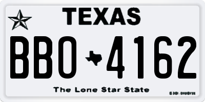 TX license plate BBO4162