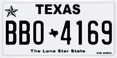 TX license plate BBO4169
