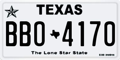 TX license plate BBO4170