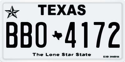 TX license plate BBO4172