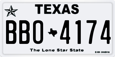 TX license plate BBO4174
