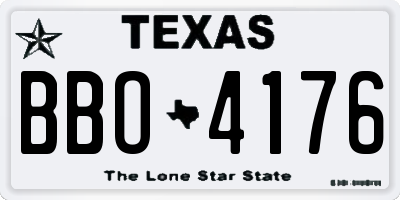 TX license plate BBO4176