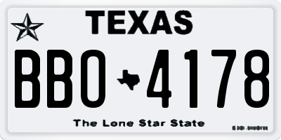 TX license plate BBO4178