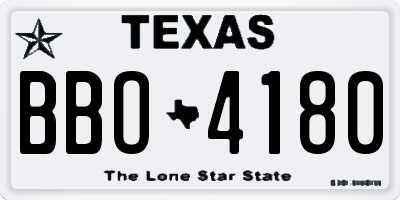 TX license plate BBO4180
