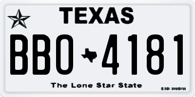 TX license plate BBO4181