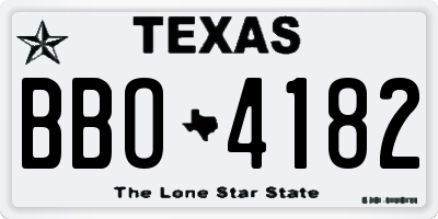TX license plate BBO4182