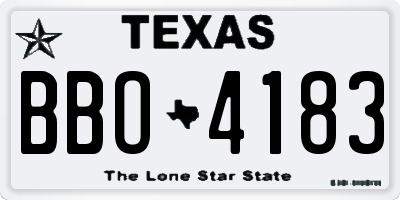 TX license plate BBO4183
