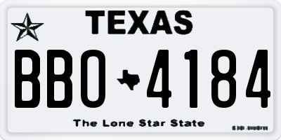 TX license plate BBO4184