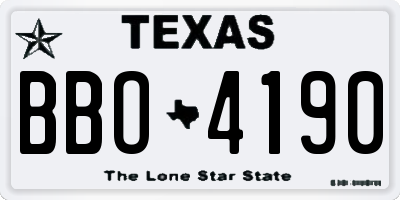 TX license plate BBO4190