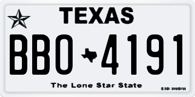 TX license plate BBO4191