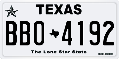 TX license plate BBO4192