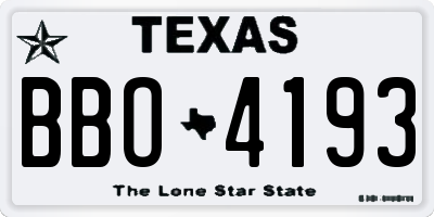 TX license plate BBO4193