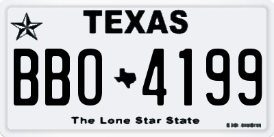 TX license plate BBO4199