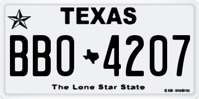 TX license plate BBO4207