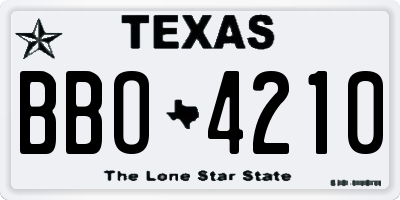 TX license plate BBO4210