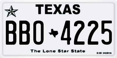 TX license plate BBO4225