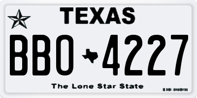TX license plate BBO4227