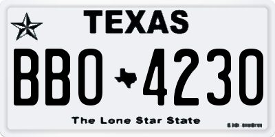 TX license plate BBO4230