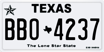 TX license plate BBO4237