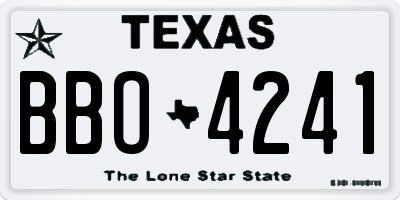TX license plate BBO4241