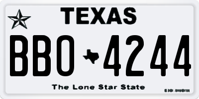 TX license plate BBO4244