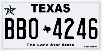 TX license plate BBO4246
