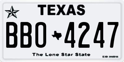 TX license plate BBO4247